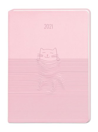 Terminplaner Lederlook A6 Rosa 2021
