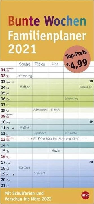Familienplaner Bunte Wochen - Kalender 2021