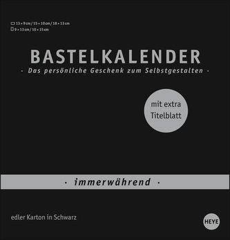 Bastelkalender immerwährend schwarz mittel