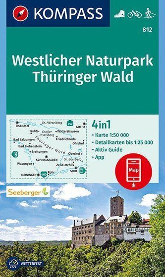 KOMPASS Wanderkarte Westlicher Naturpark Thüringer Wald 1:50 000