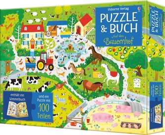 Puzzle & Buch: Auf dem Bauernhof