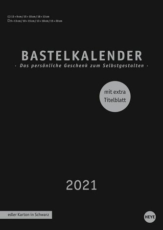 Bastelkalender 2021 schwarz A4