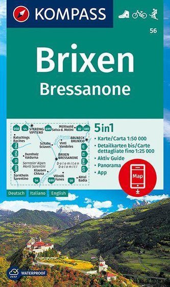 KOMPASS Wanderkarte Brixen, Bressanone 1:50 000