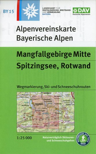 Alpenvereinskarte Bayrische Alpen Blatt 15 Mangfallgebirge Mitte, Spitzingsee, Rotwand