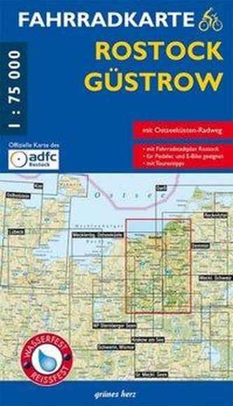 Fahrradkarte Rostock, Güstrow 1 : 75 000