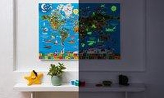 Nachtleuchtekarte. Poster Metall - beleistet