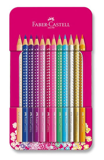 Faber - Castell Pastelky SPARKLE - plechová krabička 12 ks