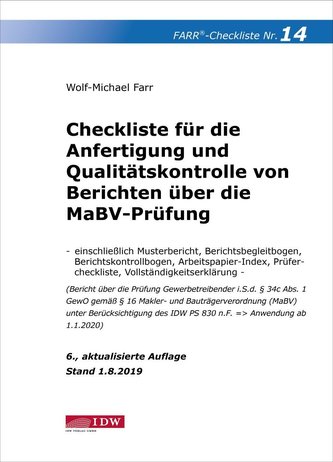 Checkliste 14 (Berichte MaBV-Prüfung), 6. A.