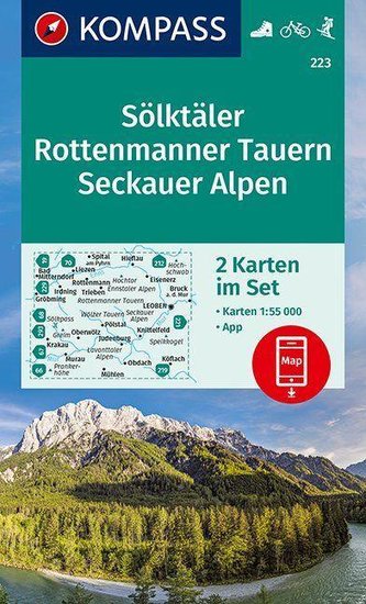 KOMPASS Wanderkarte Sölktäler, Rottenmanner Tauern, Seckauer Alpen 1:55 000