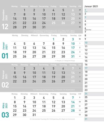 times & more 3-Monatsplaner neutral 2021