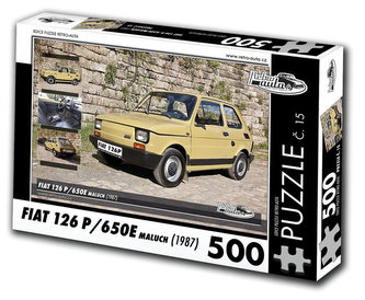 Retro auta Puzzle č. 15 - FIAT 126 P/650E MALUCH (1987) - 500 dílků
