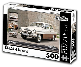 Retro auta Puzzle č. 45 - ŠKODA 440 (1958) - 500 dílků