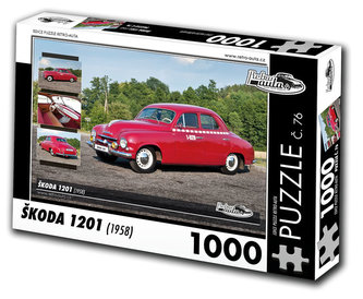 Retro auta Puzzle č. 76 - ŠKODA 1201 (1958) - 1000 dílků