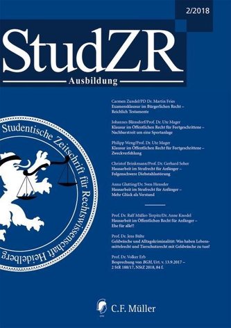 Studentische Zeitschrift für Rechtswissenschaft Ausbildung 02/2018