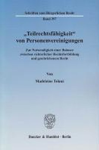 Teilrechtsfähigkeit von Personenvereinigungen