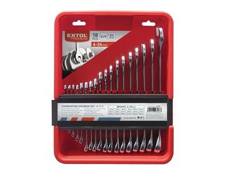 Klíče očkoploché EXTOL PREMIUM 6351 18ks