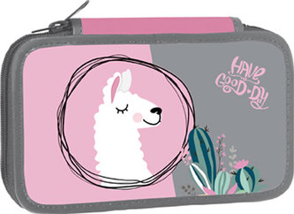 Školní penál třípatrový Lama