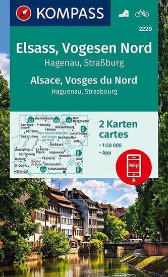 KOMPASS Wanderkarte Elsass, Vogesen Nord, Alsace, Vosges du Nord 1:50 000