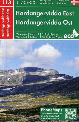 Hardangervidda Ost, Wander - Radkarte 1 : 50 000