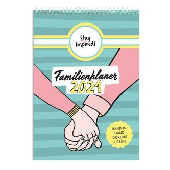 XXL Familienplaner 2021. Wandkalender mit 5 Spalten für bis zu 5 Personen in DIN A3. Familienkalender Poster 2021 zum Aufhängen.