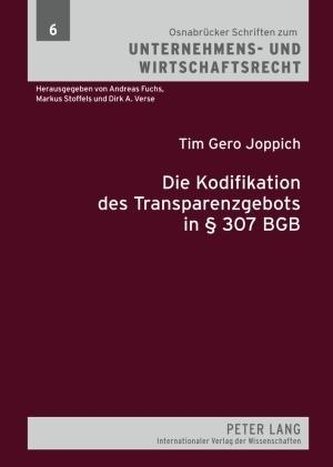 Die Kodifikation des Transparenzgebots in § 307 BGB