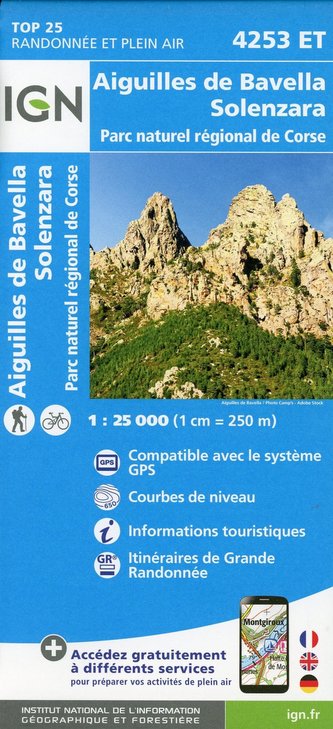 Aiguilles de Bavella Solenzara Parc National de Corse 1 : 25 000