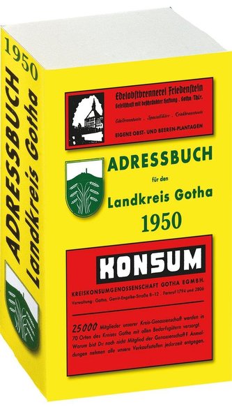 Adressbuch Einwohnerbuch LANDKREIS GOTHA 1950 in Thüringen