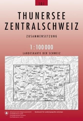Swisstopo 1 : 100 000 Thunersee Zentralschweiz
