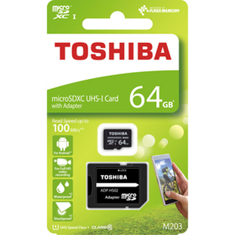Paměťová karta TOSHIBA MicroSDXC 64GB CL10 UHS1 + ada