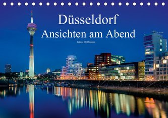 Düsseldorf - Ansichten am Abend (Tischkalender 2021 DIN A5 quer)