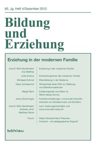 Bildung und Erziehung 65,4. Erziehung in der modernen Familie