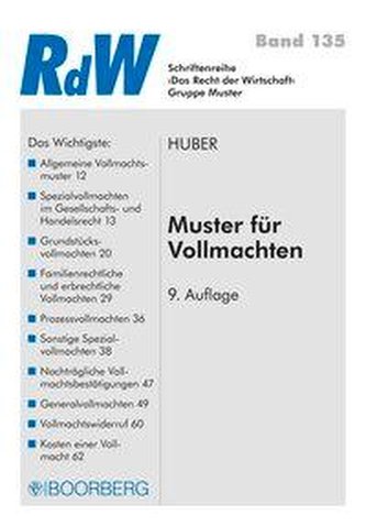 Muster für Vollmachten