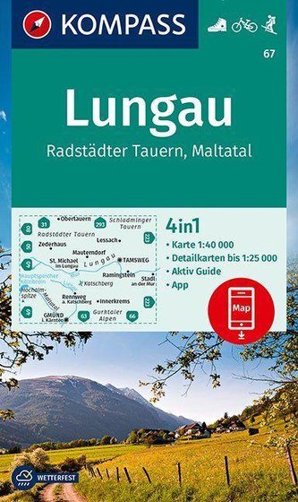 KOMPASS Wanderkarte Lungau, Radstädter Tauern, Maltatal 1:40 000