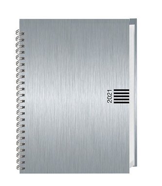 Wochen-Cheftimer A5, Alu silber 2021