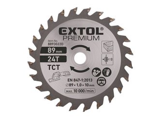 Kotouč pilový s SK plátky, Ř89 x 1,0 x 10 mm, 24T, EXTOL PREMIUM