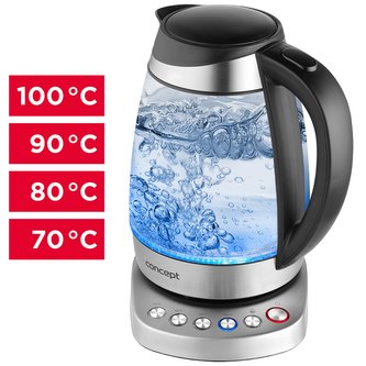 RK4130 Rychlovarná konvice skleněná 1,7 l s nastavením teplot RK4130 Rychlovarná konvice skleněná 1,7 l s nastavením teplot