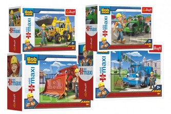 Puzzle miniMaxi Bořek stavitel a stroje 22x16cm 20 dílků v krabičce 11 x 8cm