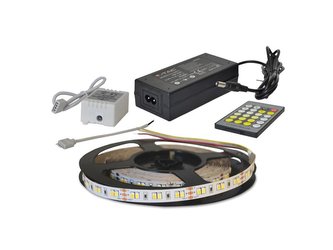 LED pásek sada 5m 12V 2835 120LED/m IP20 12W/m CCT, variabilní (W+N+C) + kontrolér + zdroj