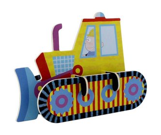 RoboTime Dřevěné sřední 3D puzzle buldozer