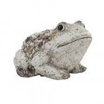 Zahradní okrasná žabka s kamínky (polyresin)