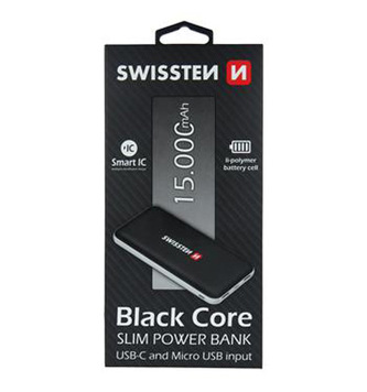 PowerBank SWISSTEN BLACK CORE SLIM 15000mAh
