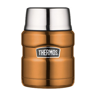 Thermos Style Termoska na jídlo se skládací lžící a šálkem - měděná 470 ml