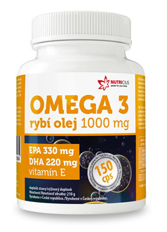 Nutricius Omega 3 Rybí olej 1000 mg EPA 330 mg / DHA 220 mg 150 kapslí