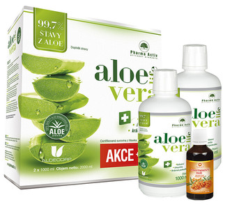 Pharma Activ Akční SET Aloe Vera Life 1000 ml 1+1 s příbalem 100% Rakytníkový olej 50 ml
