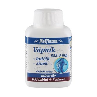 MedPharma Vápník 333,3 mg + hořčík + zinek 100 tbl. + 7 tbl. ZDARMA