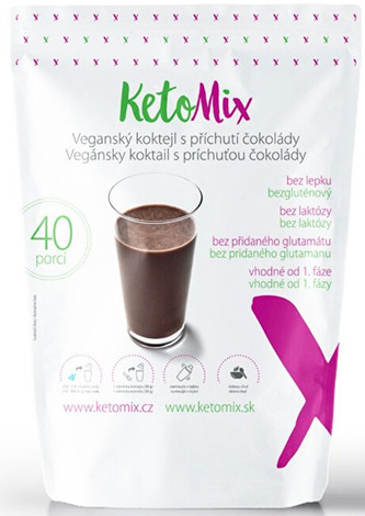 KetoMix Veganský (bezlaktózový koktejl) koktejl s příchutí čokolády 1200 g (40 porcí)