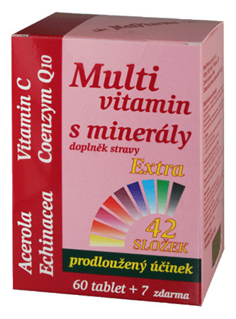 MedPharma Multivitamin s minerály 42 složek, extra C + Q10 60 tbl. + 7 tbl. ZDARMA
