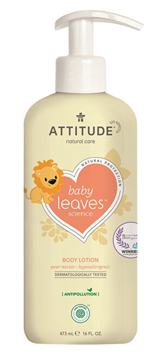 ATTITUDE Dětské tělové mléko ATTITUDE Baby leaves s vůní hruškové šťávy 473 ml