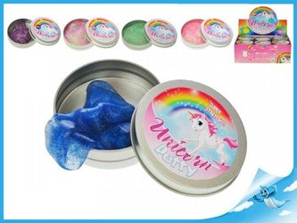 Chytrá hmota v plechovce se třpytkami Unicorn tmavě fialová