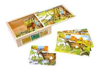 Small Foot Dřevěné obrázkové kostky Venkov